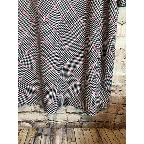 Cato Dress Womens XL Shift Black & Pink Houndstooth Print Ruffle Bell Sleeve - Picture 12 of 14